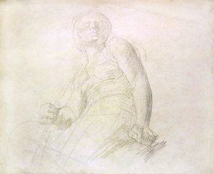 Studie av en figur, ca 1850 (penna på papper)