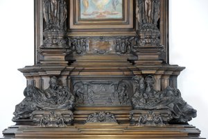 Detalj av Sam Wilsons skorstensstycke, ca 1908-14 (brons)