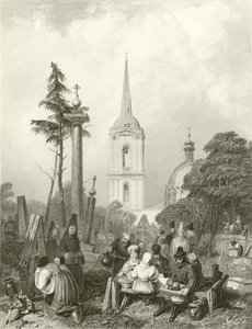 Kyrkogården vid Smolensko kyrka av Alfred Gomersal Vickers