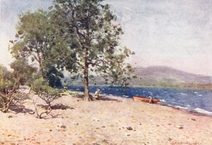 Lake District: Bassenthwaite Lake, en blåsig morgon (färglitografi) av Alfred Heaton Cooper