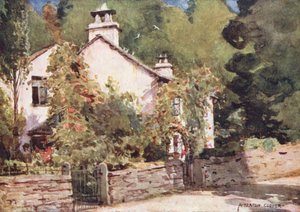 Lake District: Dove Cottage, Grasmere (färglitografi) av Alfred Heaton Cooper