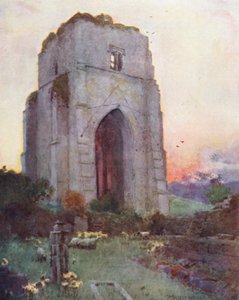 Lake District: Shap Abbey (färglitografi) av Alfred Heaton Cooper