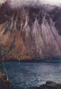 Lake District: Wastwater Screes (färglitografi) av Alfred Heaton Cooper