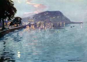 Minehead av Moonlight (färg litho) av Alfred Heaton Cooper