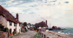 Porlock Weir (litho i färg) av Alfred Heaton Cooper