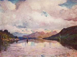 Reflektioner, Kylemore Lough av Alfred Heaton Cooper