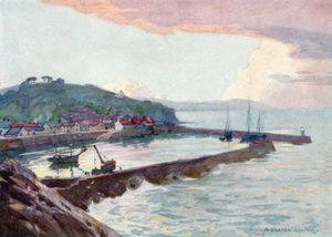 Watchet Harbor (färg litho) av Alfred Heaton Cooper