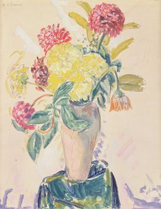 Zinnias, ca 1926 (wc, gouache och kol på papper) av Alfred Henry Maurer