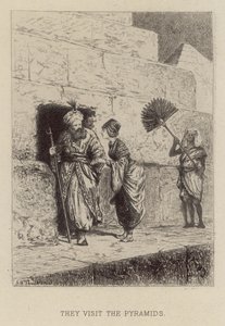 De besöker pyramiderna (etsning) av Alfred Holst Tourrier