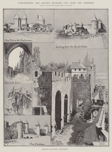 Carcassonne, den antika Bulwark City nära Pyrenéerna