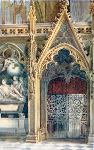 Kyrkan där kröningen ägde rum: Westminster Abbey (färglitografi)