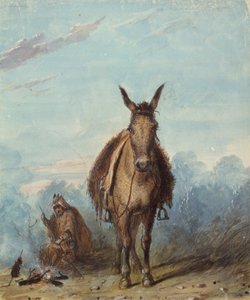 A Trapper in His Solitary Camp, c.1837 (akvarell på papper) av Alfred Jacob Miller