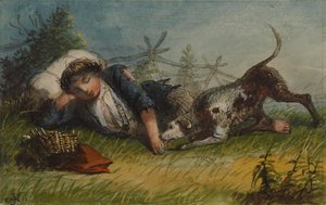 Tiggarpojke och hans hund av Alfred Jacob Miller