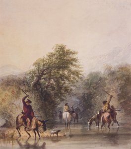 Breaking Trail to Escape from Indians, ca 1837 (akvarell på papper) av Alfred Jacob Miller