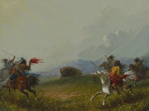 Buffel trängd i ett hörn av Alfred Jacob Miller