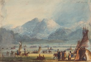Cut Rocks, c.1837 (penna, akvarell och gouache på papper) av Alfred Jacob Miller