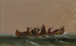 Indisk kanot av Alfred Jacob Miller