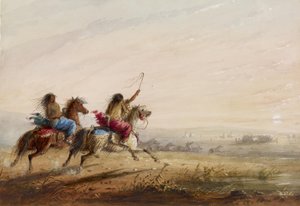 Indianska flickor: kapplöpning av Alfred Jacob Miller