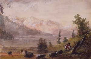 Indian Hunters Searching for Game, ca 1837 (penna, akvarell och gouache på papper) av Alfred Jacob Miller