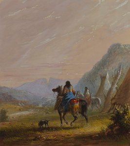 Indiska kvinnor till häst i närheten av Cut Rocks av Alfred Jacob Miller