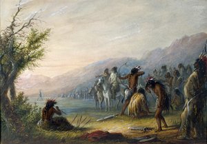 Indianer som provar sina bågar av Alfred Jacob Miller