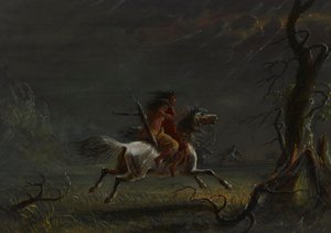 Indianer i en storm: nattscen av Alfred Jacob Miller