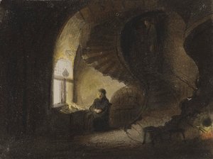 Man sittande vid ett fönster av Alfred Jacob Miller