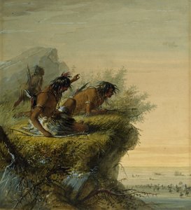 Pawneeindianer som betraktar karavanen av Alfred Jacob Miller