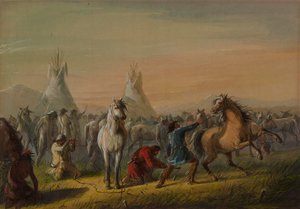 Hästar vid strejkvakter av Alfred Jacob Miller