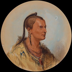 Sioux Brave, ca 1837 (penna, akvarell och gouache på papper) av Alfred Jacob Miller