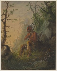 En siouxindian vid en grav av Alfred Jacob Miller