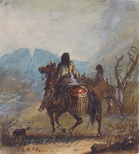 Sioux Women, Cut Rocks in the Distance, c.1837 (penna, akvarell och gouache på papper) av Alfred Jacob Miller