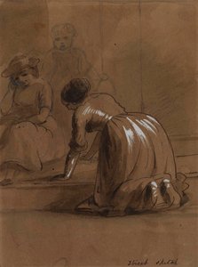 Gatuskiss. Tvättsteg av Alfred Jacob Miller