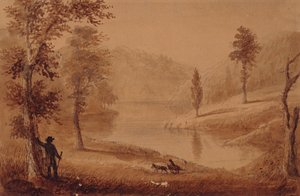 Svansjön, ca 1837 (akvarell på papper) av Alfred Jacob Miller