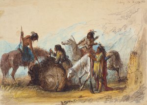 Taking the Hump Rib, c.1858 (penna, akvarell och gouache på papper) av Alfred Jacob Miller