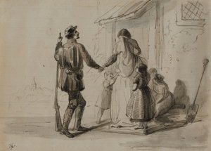 Krig. På väg till fronten av Alfred Jacob Miller