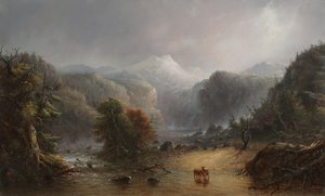Where the Clouds Love to Rest, c.1850 (olja på panel) av Alfred Jacob Miller