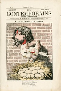 Omslag till "" Les Contemporains"", nummer 9, Satirical in Colours: Alphonse Daudet - Litteratur - Houle, Daudet Alphonse - Illustration av Alfred Le Pepetit (1841-1909) av Alfred Le Petit