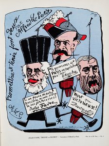 Jules Favre, Trochu och Ducrot, från History of the Third Republic, Vol. I, Politisk historia, pub. 1933 (färg litho) av Alfred Le Petit
