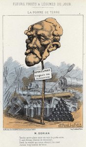 La Potato: Tecknad film om Dorian - ill. från 1871-01-20 i "Dagens blommor, frukter och grönsaker" av Alfred Le Petit