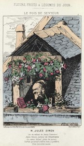 Le Peas de Fragreur: karikatyr om Jules Simon (1814 - 1896) - ill. från 12/01/187 i "Dagens blommor, frukter och grönsaker" av Alfred Le Petit