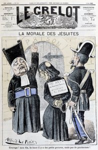Jesuiternas moral "Uppmuntra! Min son, på toppen finns små pojkar, men gendarmer!” , maj 1883 (gravyr) av Alfred Le Petit
