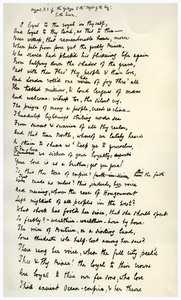 Originalmanuskript av epilogen till kungens idyller, c1872. av Alfred Lord Tennyson