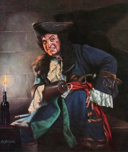 Captain Hook från Peter Pan (färg litho) av Alfred Lyndon Grace