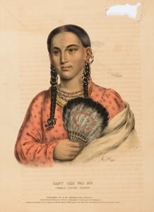 RANT CHE WAI ME. FEMALE FLYING PIGEON, från Historia om indianstammarna i Nordamerika av Alfred M. Hoffy