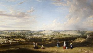 Stroud från nära Rodborough Fort, Gloucestershire av Alfred Newland Smith