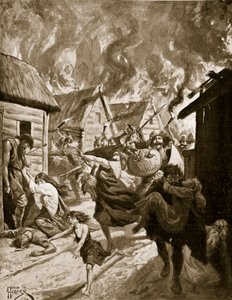 Canterbury Burned by the Danes, 851 AD, illustration från 