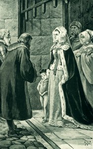 Drottning Margareta, änka efter Jakob IV, trotsar adelsmännen av Alfred Pearse