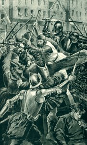 Jarlen av Angus och hans spjutmän attackerade av Sir Patrick Hamilton av Alfred Pearse