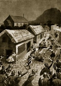 Skottarnas stormning av Berwick, november 1354, illustration från 